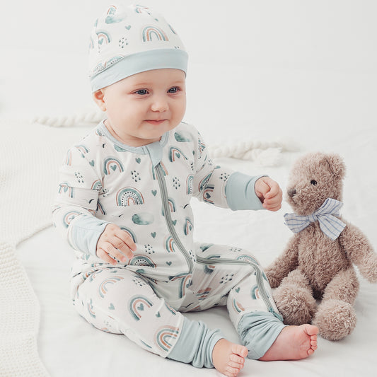 Lenygose Bamboo Baby Pajamas Convertible Zipper Footie Pajamas Romper