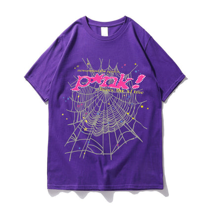 Sp5der T-Shirt Y2K Streetwear Short Sleeve Tops for Men and Women