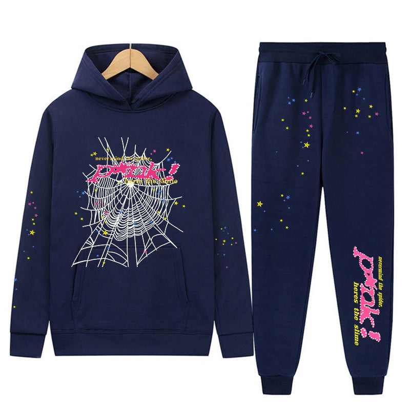 Sp5der Hoodie and Sweatpant Set Streetwear Sp5der Tracksuit