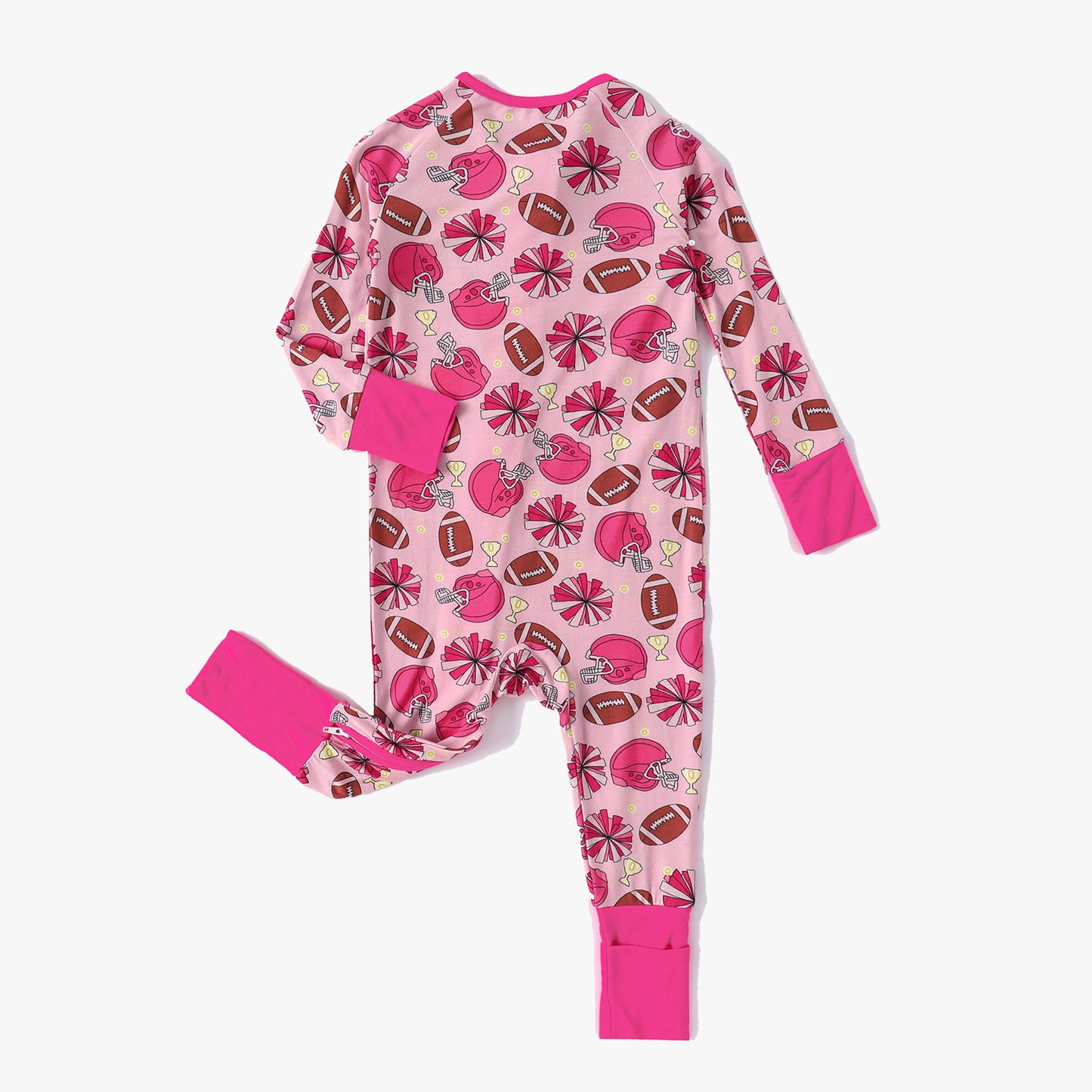 Baby Bamboo Pajamas Convertible Zipper Footie Pajamas Romper Rugby Print