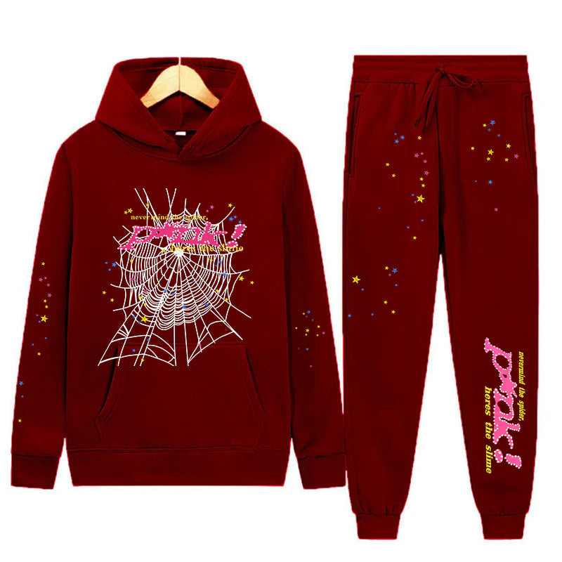 Sp5der Hoodie and Sweatpant Set Streetwear Sp5der Tracksuit