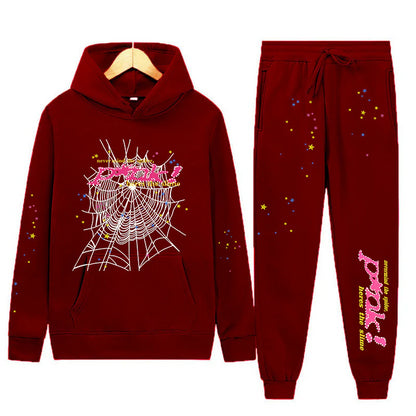 Sp5der Hoodie and Sweatpant Set Streetwear Sp5der Tracksuit