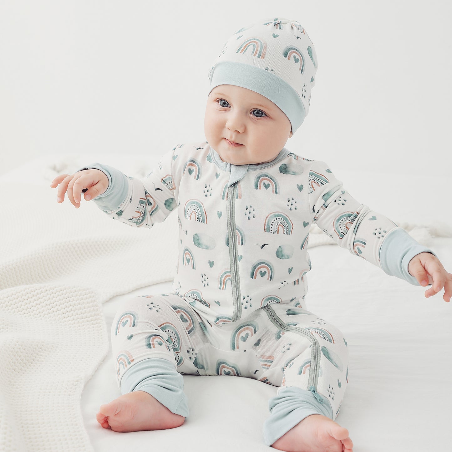 Bamboo Baby Pajamas Convertible Zipper Footie Pajamas Romper