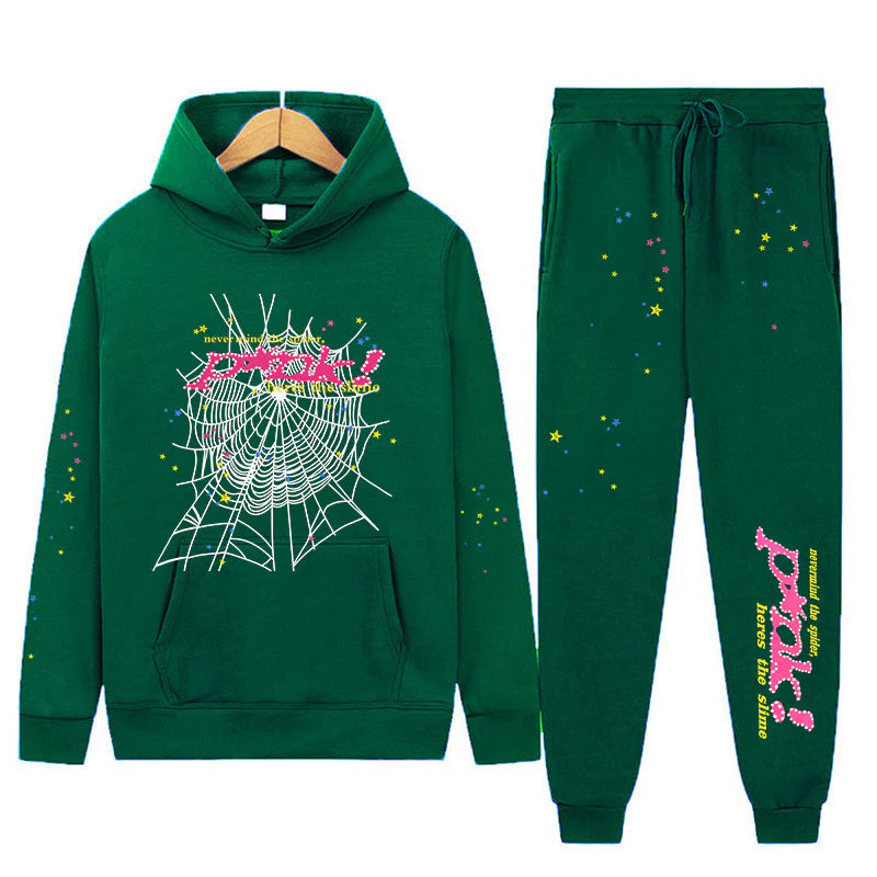 Sp5der Hoodie and Sweatpant Set Streetwear Sp5der Tracksuit