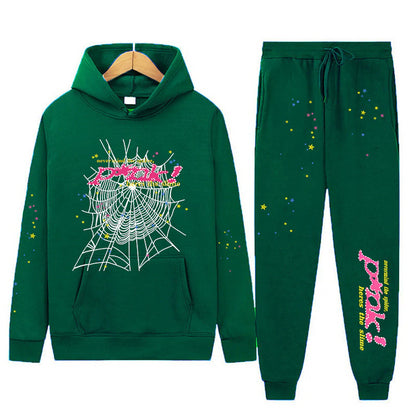 Sp5der Hoodie and Sweatpant Set Streetwear Sp5der Tracksuit