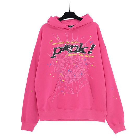 Sp5der P*NK Hoodie Hip Hop Women and Men Streetwear Pullover Hooded Sweatshirt
