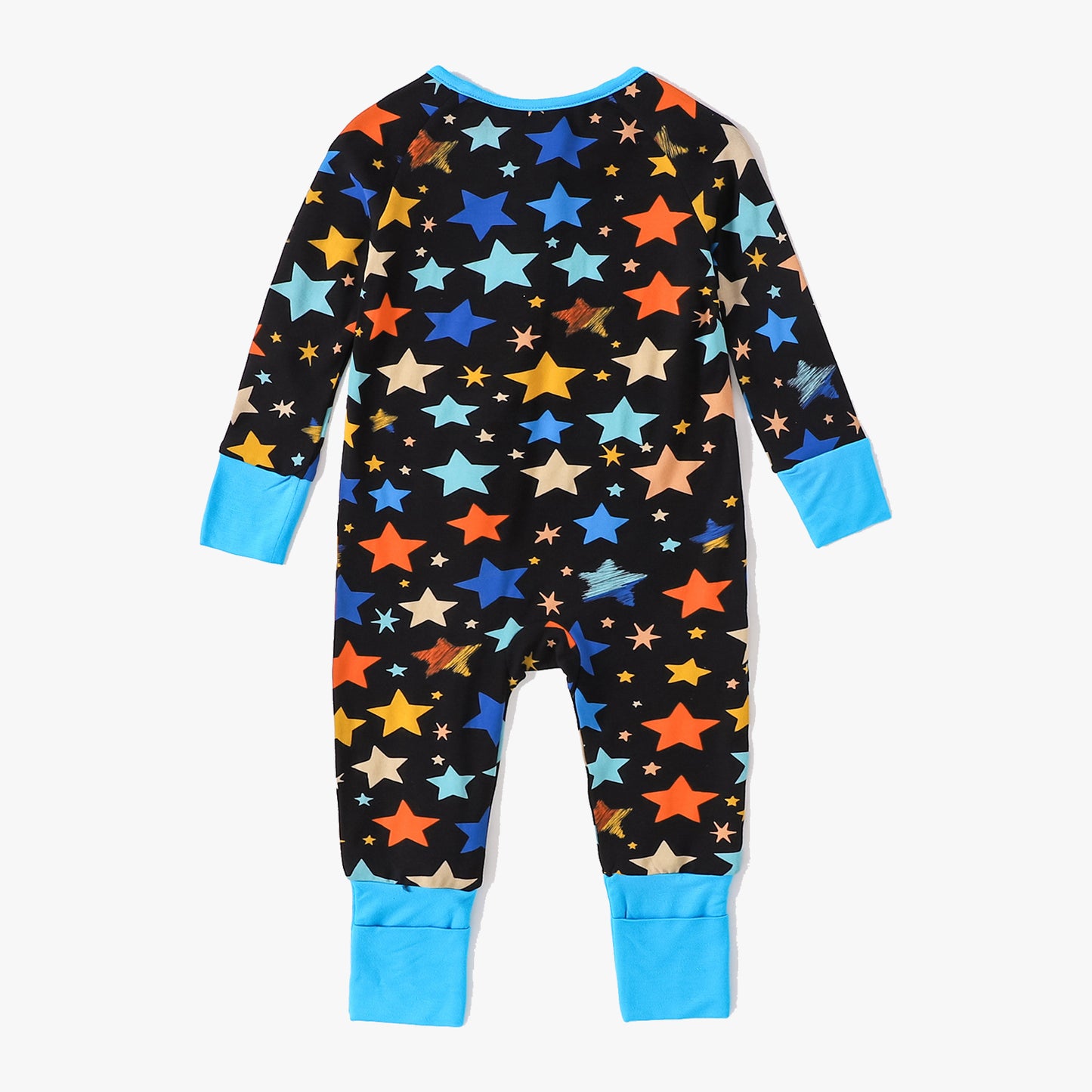 Bamboo Baby Pajamas Convertible Zipper Footie Pajamas Romper Star Print