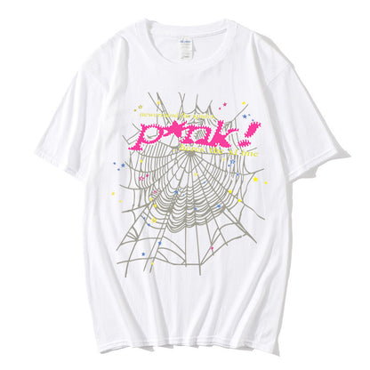 Sp5der T-Shirt Y2K Streetwear Short Sleeve Tops for Men and Women