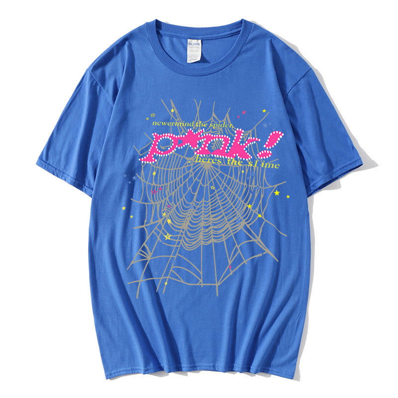 Sp5der T-Shirt Y2K Streetwear Short Sleeve Tops for Men and Women