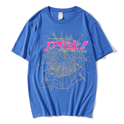 Sp5der T-Shirt Y2K Streetwear Short Sleeve Tops for Men and Women