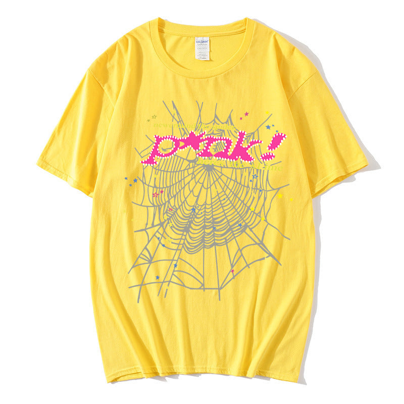 Sp5der T-Shirt Y2K Streetwear Short Sleeve Tops for Men and Women