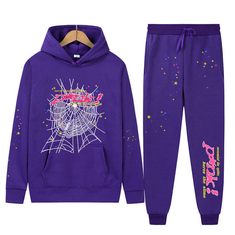 Sp5der Hoodie and Sweatpant Set Streetwear Sp5der Tracksuit